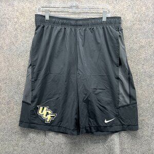 UCF Knights Shorts Men Medium Black Polyester Basketball VTG Swoosh NIke Lined